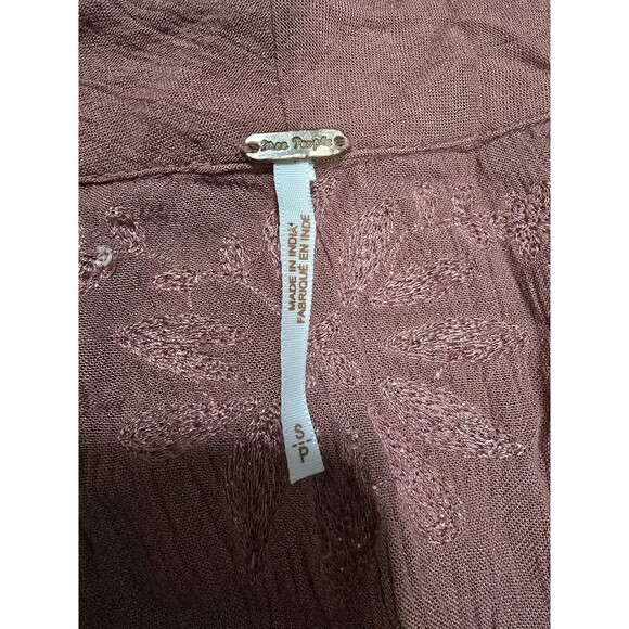 Free People Embroidered Fable Midi Dress Raspberry Pink Mauve Festival Sz Small - Picture 4 of 9